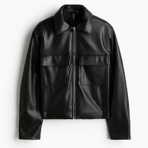 H&M Coated Faux Leather Jacket - Medium
